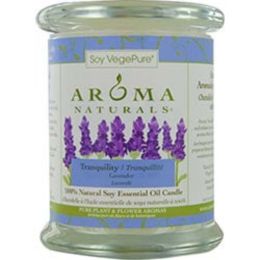 Tranquility Aromatherapy By Tranquility Aromatherapy One 3.7x4.5 Inch Medium Glass Pillar Soy Aromatherapy Candle.  The Essential Oil Of Lavender Is K