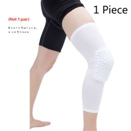 Basketball Knee Pads Protector Compression Sleeve Honeycomb Foam Brace Anti-collision Kneepad Fitness Gear Volleyball Support (Color: White, size: XL)