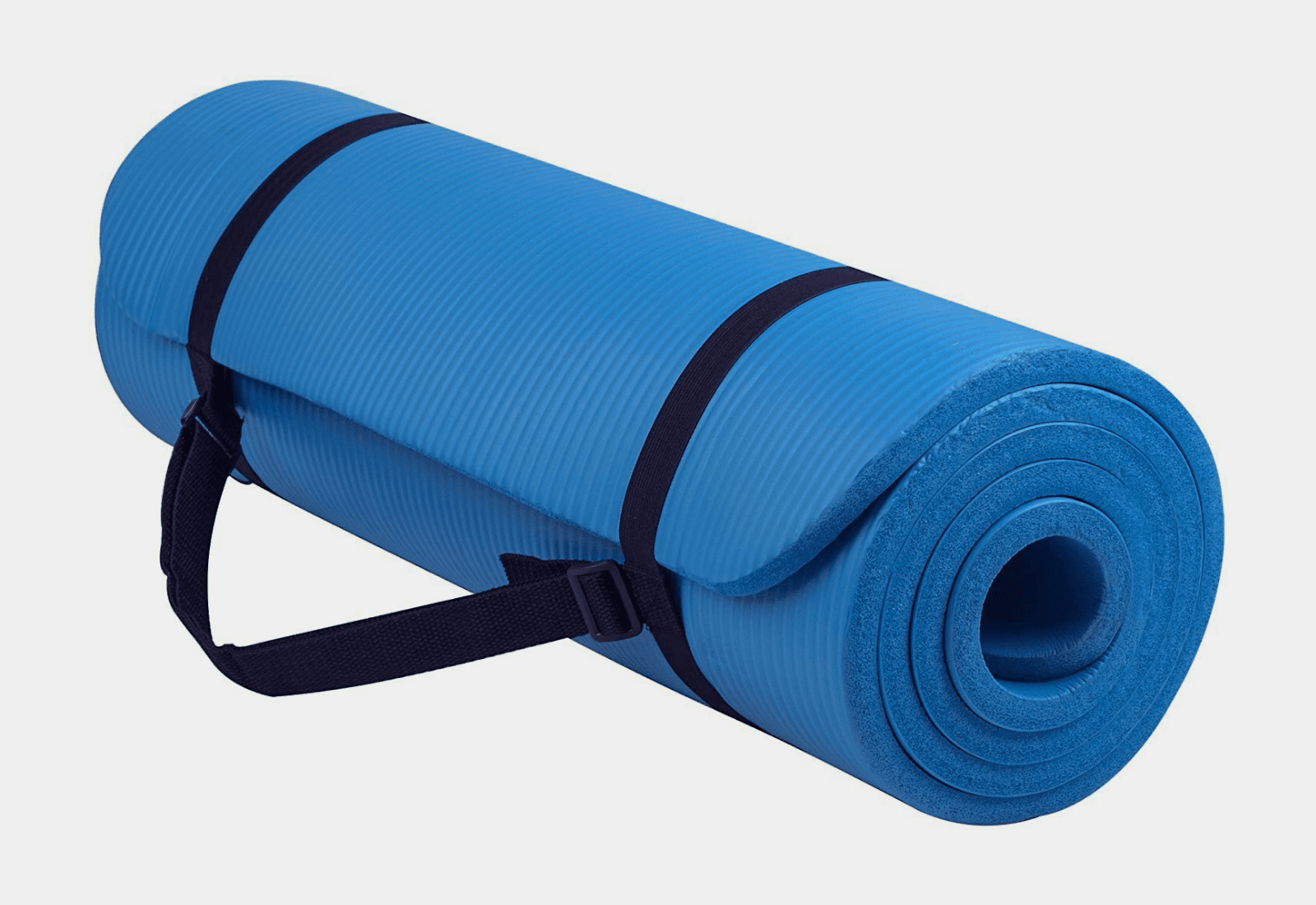 Thick Yoga and Pilates Exercise Mat with Carrying Strap Thick Yoga and Pilates Exercise Mat with Carrying Strap